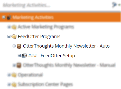 Sample Marketo Email Program that FeedOtter auto-creates