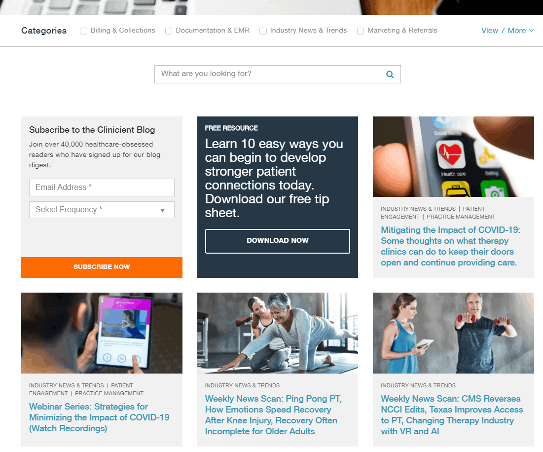 Clinicient's B2B Blog in 2020