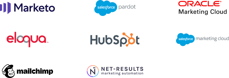 Universal integration between your cms and marketo, pardot, salesforce, hubspot, eloqua