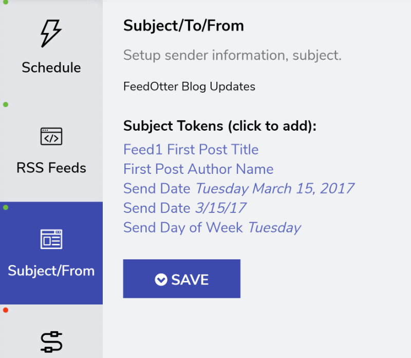 Customizing Subject line with FeedOtter tokens