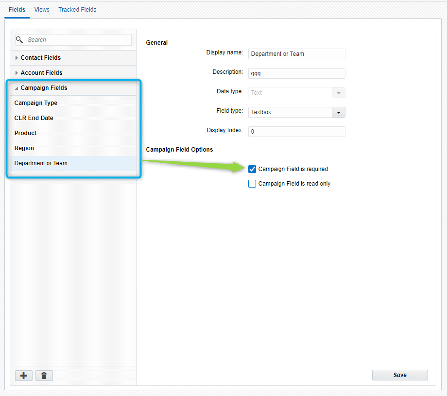 Eloqua Campaigns Custom Fields