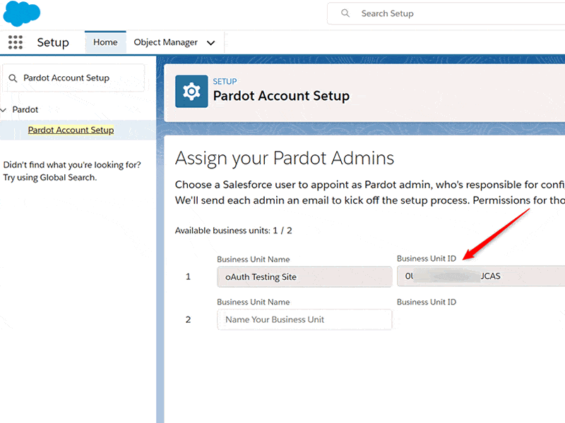 Copy and Paste Your Pardot Business Id