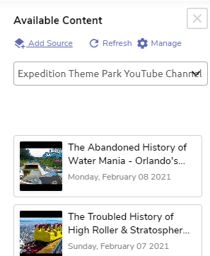 Available content list