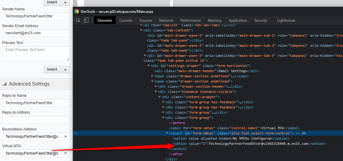 Locating your Eloqua VMTA Settings For The Eloqua API