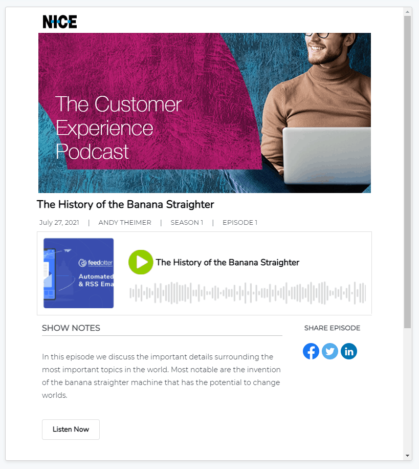 Marketo Podcast email template for emailing your podcast with Marketo