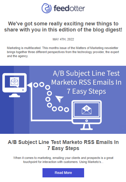 3 Useful Ways You Can Create Email Content By Integrating an RSS Feed Into Pardot 1 Feedotter Integrating RSS feed into Pardot