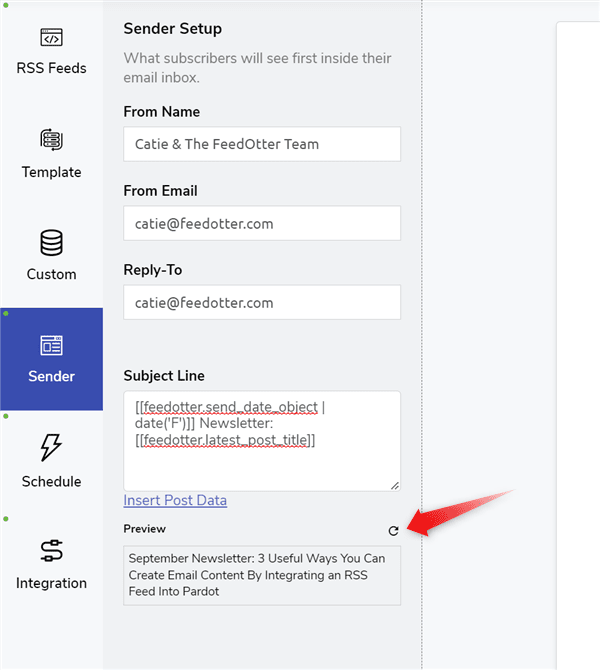 New UI: Subject Line Preview updates automatically