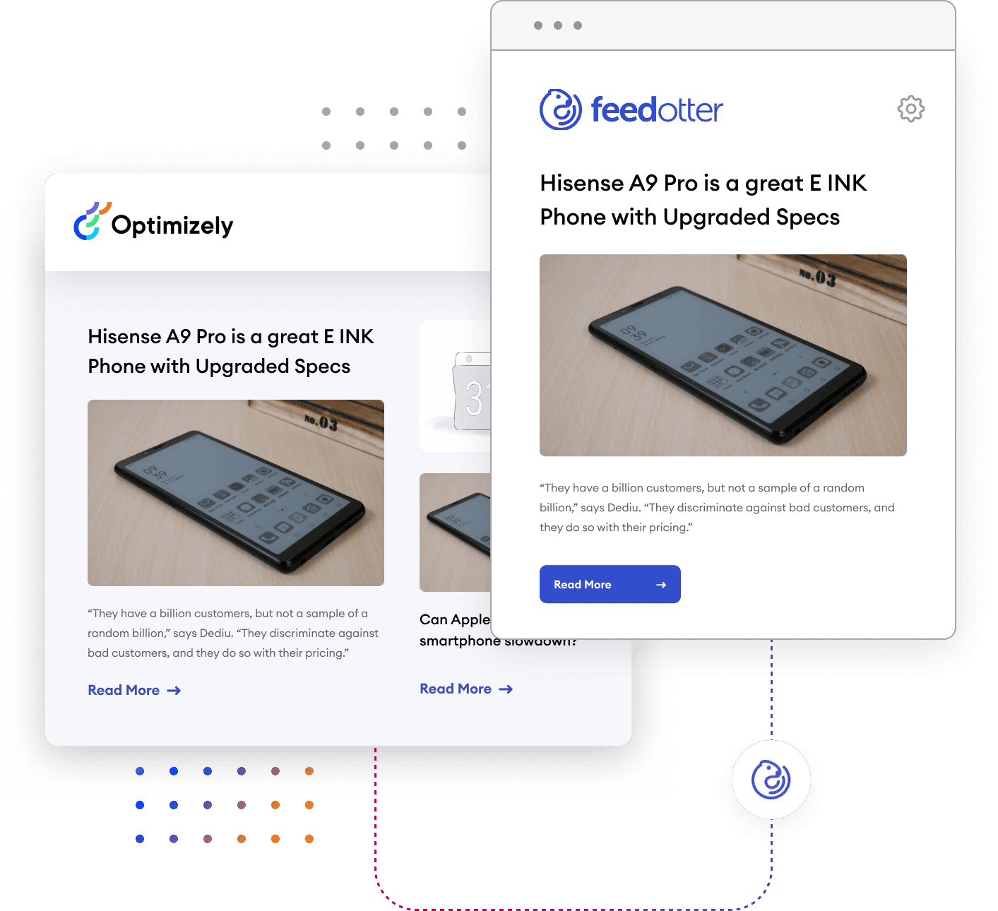 NewsCred Optimizely integration with FeedOtter