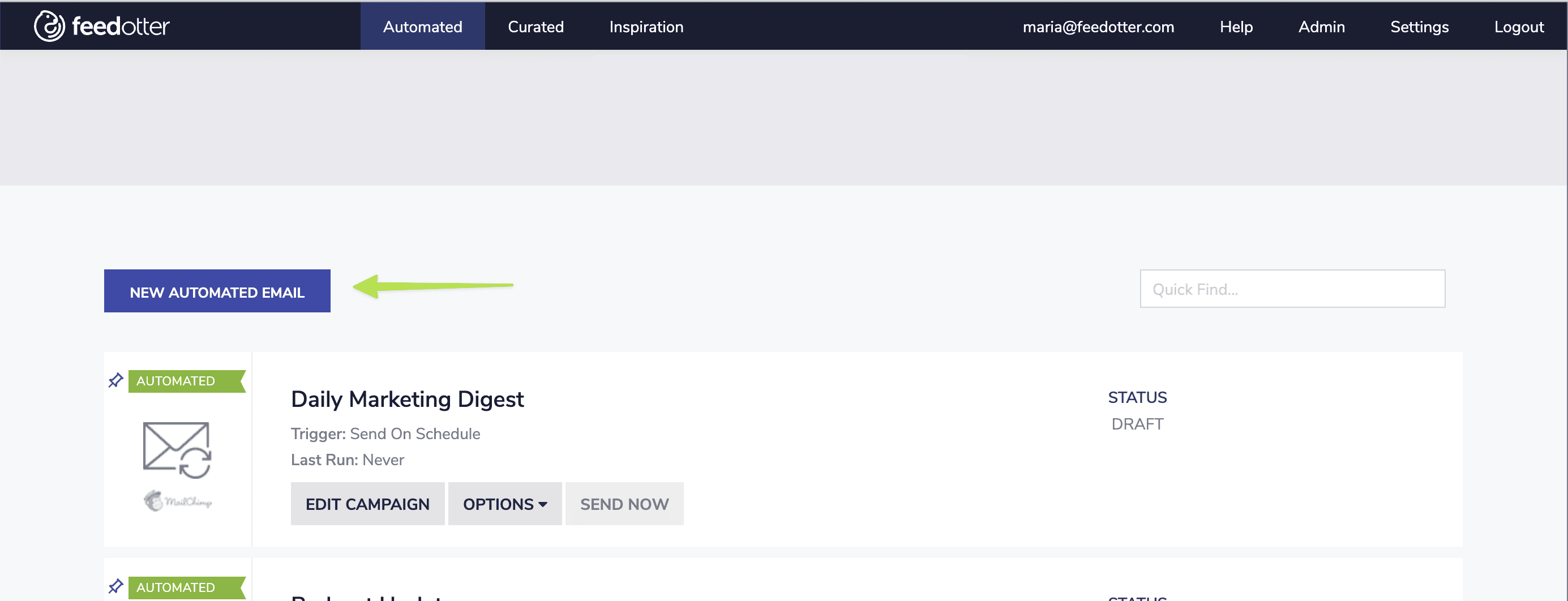 new automated email