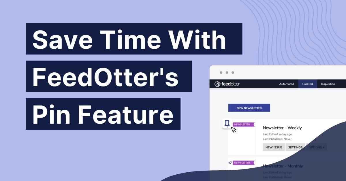 A stylized image of the FeedOtter pin feature
