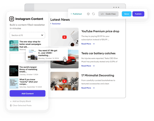 Instagram to email integration