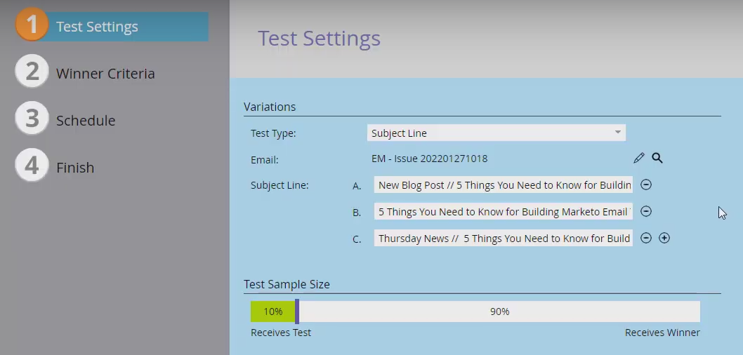 A/B Subject Line Test Marketo RSS Emails In 7 Easy Steps 1