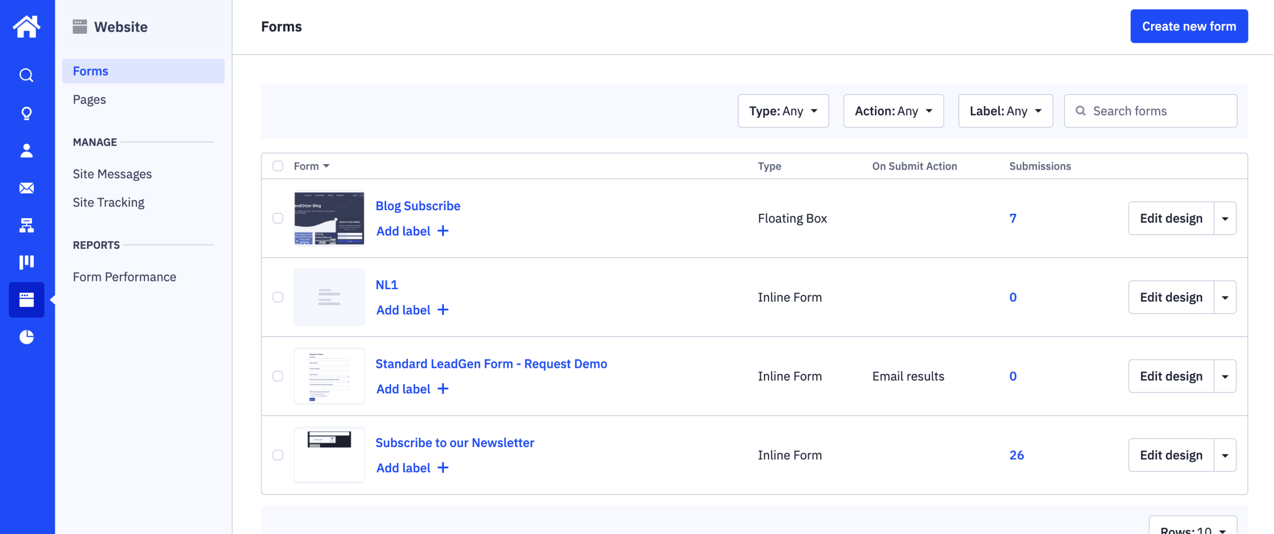 blog subscription with activecampaign