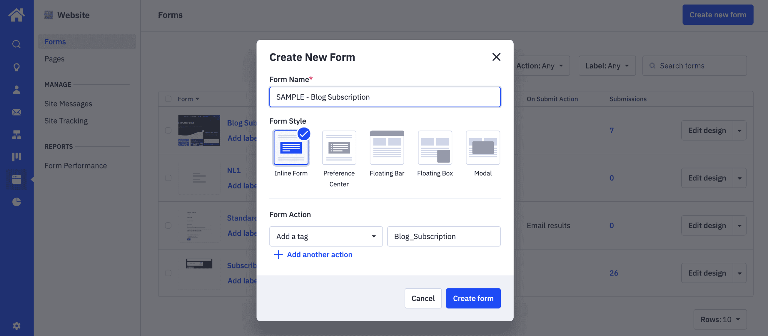 blog subscription with ActiveCampaign