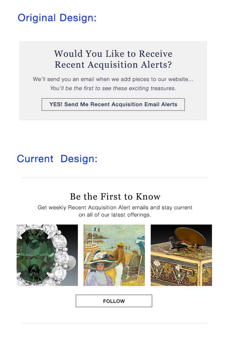 Customer Story: How M.S. Rau Antiques in New Orleans Acquires Affluent Clientele 11 Current Design of Site. - Be the First to Know