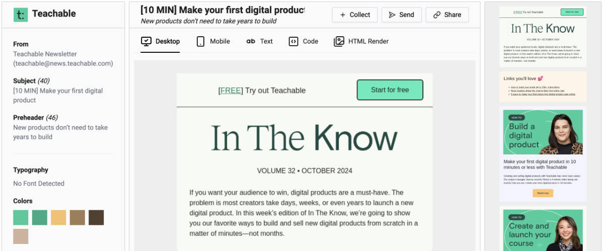 B2B newsletter - Teachable