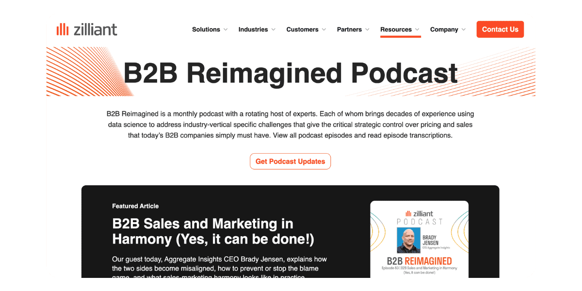 3 Useful Ways You Can Create Email Content By Integrating an RSS Feed Into Pardot 3 A screenshot of a podcast subscribe page