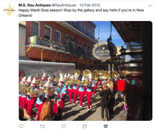 Customer Story: How M.S. Rau Antiques in New Orleans Acquires Affluent Clientele 9 Marching Band in Red French Quarter