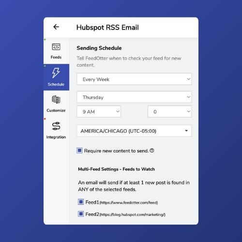 Hubspot RSS Email - Schedule