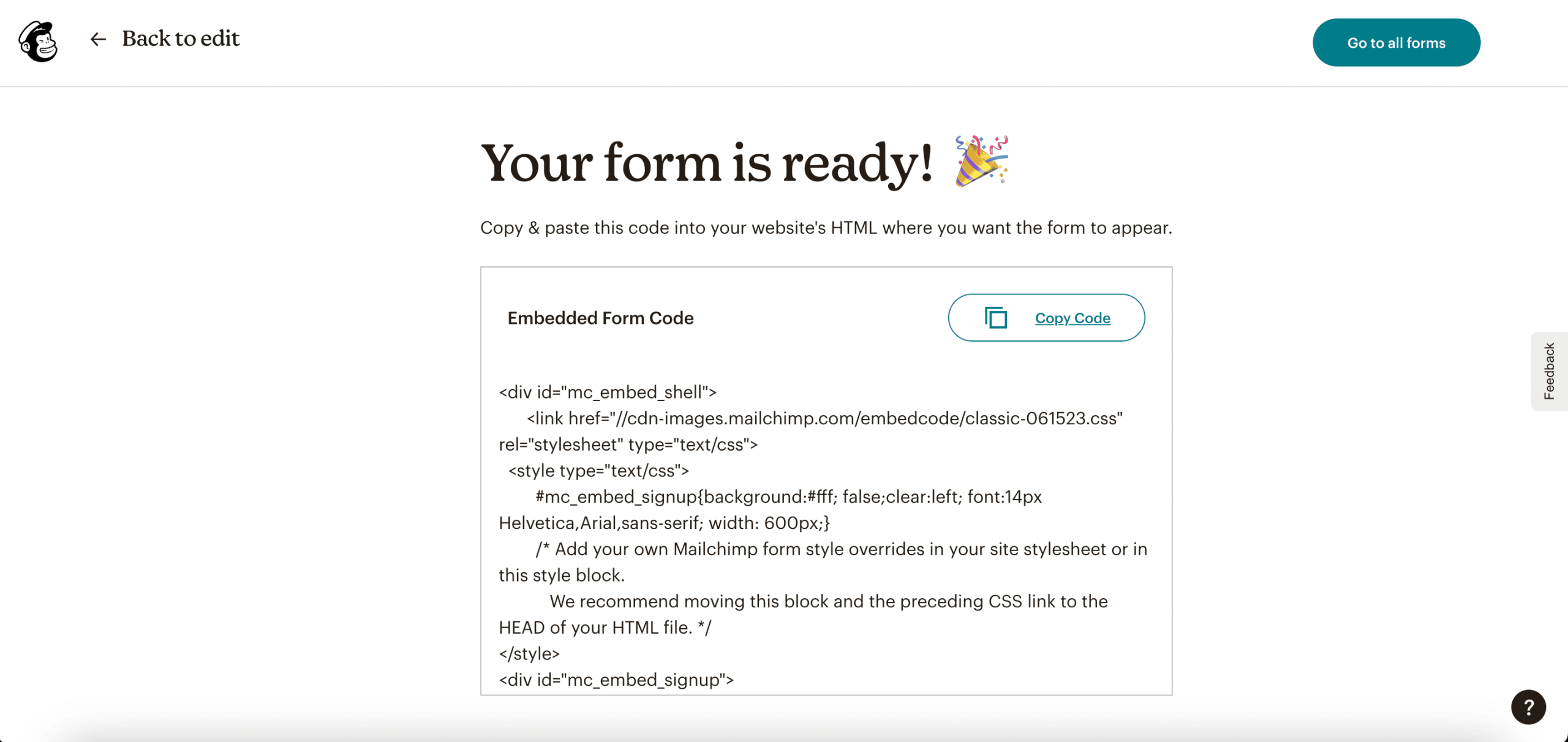 Blog subscription with mailchimp Setup 04