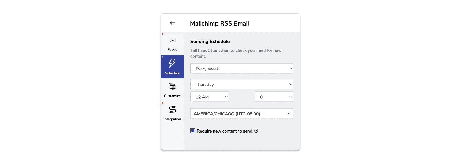 Mailchimp RSS Email Schedule