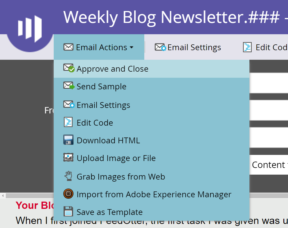 Using the Marketo Operational Email Feature With Feedotter In 4 Easy Steps 4 Approve and close your Marketo operational email